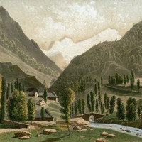 Brèche de Roland vue de Gèdre par Charles Mercereau, 1853-1864