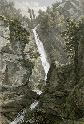 Cascade de Juzet près de Bagnères-de-Luchon par Charles Mercereau, 1853-1864 