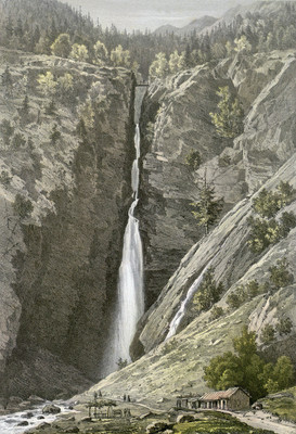 Cascade d'Enfer dans la vallée du Lys, par Charles Mercereau, 1853-1864