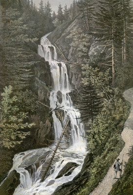 Cascade des Parisiens, Vallée de l'Hospice, par Charles Mercereau, 1853-1864