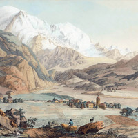 Mont Blanc vu de Servoz, variante, par J.A. Linck
