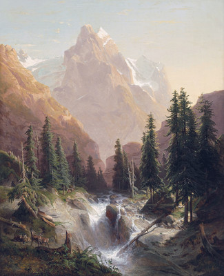 Wellhorn et Wetterhorn par Alexandre Calame en 1839 Wellhorn et Wetterhorn par Alexandre Calame en 1839