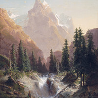 Wellhorn et Wetterhorn par Alexandre Calame en 1839