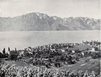 Clarens, le Léman et les préalpes par Braun Clarens, le Léman et les préalpes par Braun