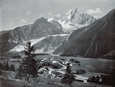 Les Praz et l'Aiguille Verte par Braun Les Praz et l'Aiguille Verte par Braun