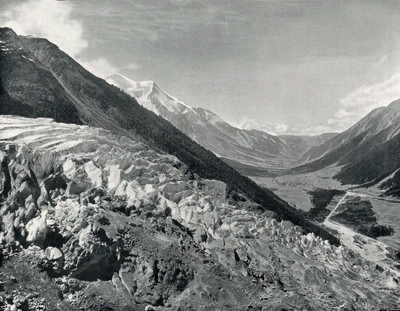 La Mer de glace descendait vers Chamonix par Braun La Mer de glace descendait vers Chamonix par Braun