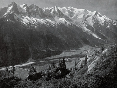 Le mont Blanc et la vallée de Chamonix par Braun Le mont Blanc et la vallée de Chamonix par Braun