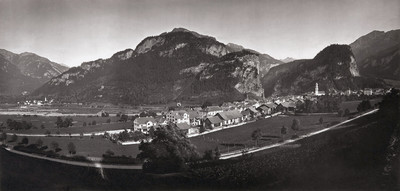Thusis à la sortie des Gorges du Rhin par Braun Thusis à la sortie des Gorges du Rhin par Braun