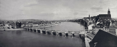 Le Rhin à Bâle avec le Jura au fond par Braun Le Rhin à Bâle avec le Jura au fond par Braun
