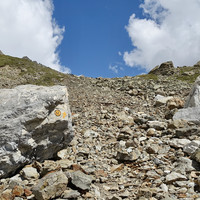 Arrivée au col des Pyramides Calcaires