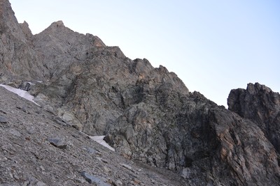 Vue sur l'itinéraire pendant la montée. Vue sur l'itinéraire pendant la montée.