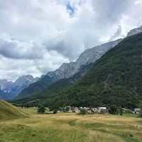 Village of Log pod Mangartom - Koritnica valley: view upstream