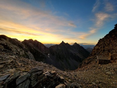 Coucher de soleil sur le bivouac