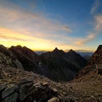 Coucher de soleil sur le bivouac
