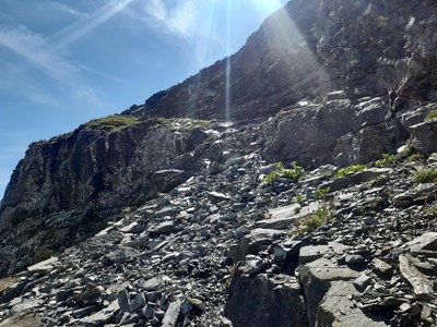 Vire d'accès au pierrier