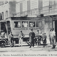 Bus Prunières gare à Barcelonnette (CPA)