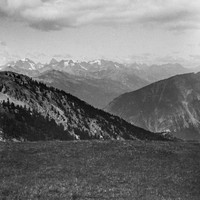 Massif du Pelvoux vu du Gondran