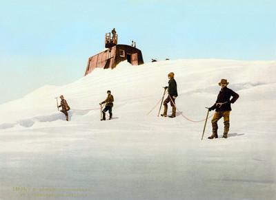 Sommet du Mont Blanc à l'époque de l'observatoire Janssen, par Photoglob N°0000016694