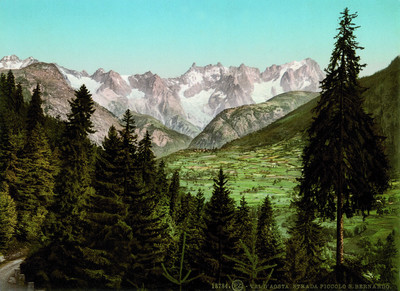 Grandes jorasses vues d'au dessus de Pré St Didier par Photoglob N°00000018784