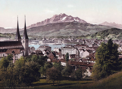 Lucerne et le Pilate, en 1900 par Photoglob N°000001406 Lucerne et le Pilate, en 1900 par Photoglob N°000001406