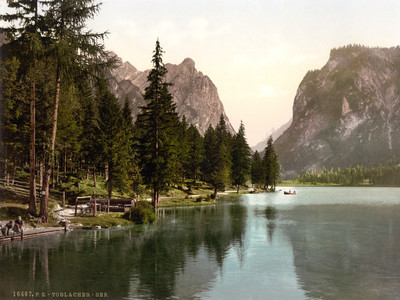 Lago di Dobbiaco, en 1900 par Photoglob N°0000016467