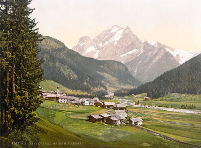 Grand vernel vu de la vallée Fassa, en 1900 par Photoglob N°0000009351