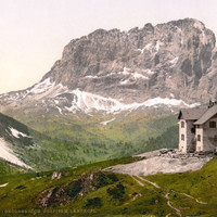 Passo Gardena, Sasso Lungo en 1900 par Photoglob N°0000009350