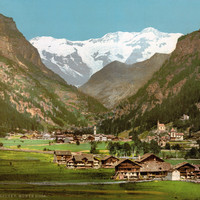 Lyskamm vu de Greyssoney St Jean, en 1900 par Photoglob N°00001555