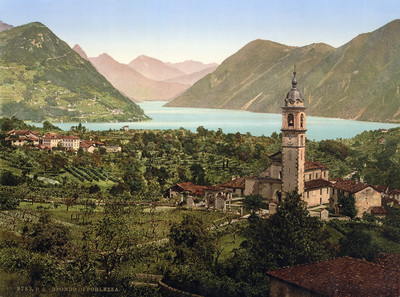 Porlezza, lac de Lugano, en 1900 par Photoglob N°0000009783