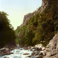 Bodetal, Teufelsbrücke, en 1900, par Photoglob N°0000006500