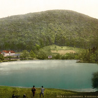 Wiesenbecker Teich à Bad Lauterberg en 1900, par Photoglob N°0000009618