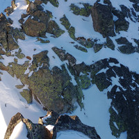 Sommet depuis l'Antécime Est (brèche entre les deux)