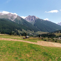 L'Echalp vu de la Monta, vallée du Guil