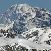 Le Mont Blanc et Le Grand Combin depuis l'Alphubel