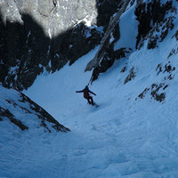 Aiguille de Praz Torrent, Couloir Nord. Traversée de la Brèche de Praz Torrent. Aiguilles Rouges Chamonix Mont-Blanc.