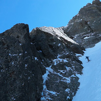 Aiguille de Praz Torrent, Couloir Nord. Traversée de la Brèche de Praz Torrent. Aiguilles Rouges Chamonix Mont-Blanc.