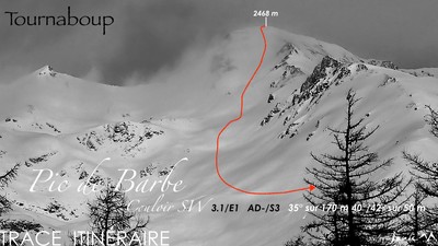Pic de Barbe Couloir SW Trace Itinéraire Pic de Barbe Couloir SW Trace Itinéraire
