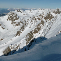Vue du sommet : grande valloire, Rocher & Puy Gris, Pointe de Comberousse