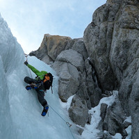 Goulotte Afanassieff Bodin. Mont Blanc du Tacul. Chamonix Mont-Blanc massif.