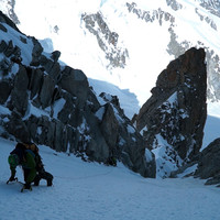 Goulotte Afanassieff Bodin. Mont Blanc du Tacul. Chamonix Mont-Blanc massif.