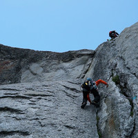 Voie Contamine Labrunie, Aiguille du Moine Face Est, Chamonix Mont-Blanc.