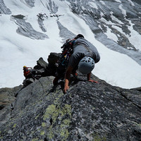 Voie Contamine Labrunie, Aiguille du Moine Face Est, Chamonix Mont-Blanc.