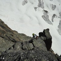 Voie Contamine Labrunie, Aiguille du Moine Face Est, Chamonix Mont-Blanc.