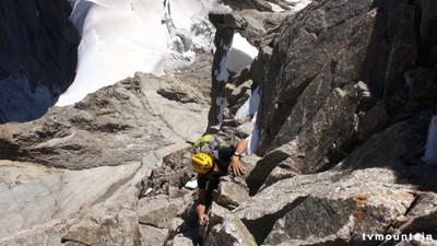 Arête de Tronchey. Grandes Jorasses, Pointe Walker. Arête de Tronchey. Grandes Jorasses, Pointe Walker.