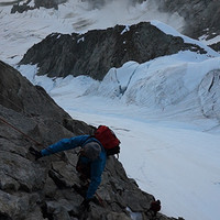 Face SW (voie normale). Grandes Jorasses. Pointe Walker.