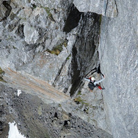 Voie des Français. Aiguille du Pouce, Aiguilles Rouges. Chamonix Mont-Blanc.