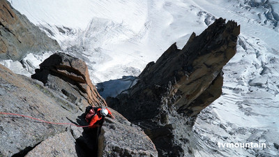 Petit Capucin, Face Est, Voie Gervasutti. Chamonix Mont-Blanc.