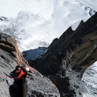 Petit Capucin, Face Est, Voie Gervasutti. Chamonix Mont-Blanc.