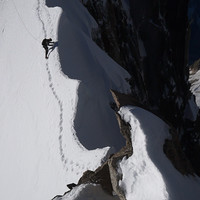 Arête du Jardin, Aiguille Verte. Chamonix Mont-Blanc massif.