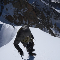 Arête du Jardin, Aiguille Verte. Chamonix Mont-Blanc massif.
